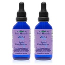 Eidon Ionic Minerals Flydende zink koncentrat - Ionic Zink Sulfate Supplement Drops til mænd, kvinder, & Kids, Support immunsystem, hår og hud, lever og nyresundhed - 2 oz, 2 Pack
