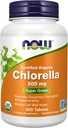 Now Foods Supplements, Organic Chlorella 500 mg med naturligt forekommende chlorophyll, Beta- Caroten, blandede carotenoider, C-vitamin, jern og protein, 200 tabletter