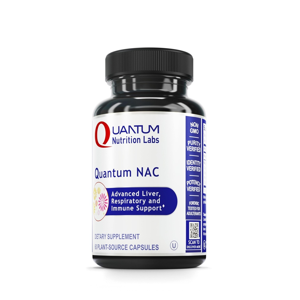 Quantum Nutrition Labs NAC - N- Acetyl- L- Cystein, lever & immunstøtte, NAC supplement, N- Acetyl Cystein, 300mg NAC Per kapsel - 60 Vegetariske kapsler