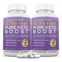 Justified Laboratories (2 Pack Ultra Fast Pure Keto Boost Pills 1275MG Ny & Forbedret Formel Indeholder Apple Cider Vingion Extra Virgin Olivenolie Powder Green Tea Leaf 120 Kapsler