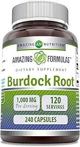 Amazing Formulas Burdock Root Supplement | 1000 Mg per Serving | 240 Capsules | Non-GMO | Gluten-Free | Made in USA