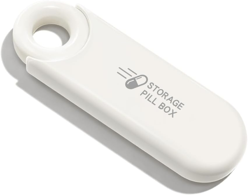 Slim Travel Pill Organizer, Lille Pill sag Fits i pung eller lomme, Kompakt Portable Pill Holder, Stilfuld 3 Compartments Daily Vitamin Box (hvid)