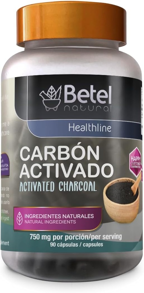 Betel Natural Carbon Activado Capsulas - Aktiveret kul 90 Kapsler