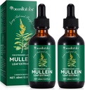 Mullein Leaf Extract for Lungs, Mullein Drops for Lungs, Mullein Chlorophyll Drops for Lungs, Mullein Herbal Kosttilskud med Chlorophyll (2Pack)