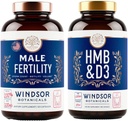 WINDSOR BOTANICALS HMB med vitamin D3 og calcium og mandlige fertilitet støtte bundle
