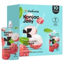 Hethstia Konjac Jelly, Lychee Konjac Jelly 10 Pouches med Collagen Peptider, Low Calorie Drinkable Litchi Jello, C-vitamin Light Snacks, Sugar Free, Keto, Gluten- Free, Sund mad gaver