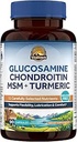 Vitalitown Glucosamin Chondroitin MSM, Gurkemeje, Collagen, Hyaluronsyre, Boswellia, Quercetin, 11 - in-1 Formel, Glucosamin Sulfate 1500 mg, Ingen Shellfish, Fleksibilitet & Comfort, 180 Caps