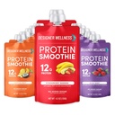 Designer Wellness Protein Smoothie, Real Fruit, 12g Protein, Low Carb, Zero Tilded Sugar, Gluten- Free, Non- GMO, Ingen kunstige farver eller flavors, Variety Pack, 12 Greve