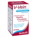 HealthAid V- Vein, Beneficial Nutrients for Sund cirkulation for ben og fødder, 60ct, Når dagligt, Indeholder Ginkgo, Grape Seed, C-vitamin og Bilberry, Vegan