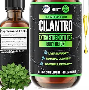 HERBIFY Cilantro Tinktur - Herbal Cilantro Supplement for Detox - Rich Kilde til antioxidanter - Understøtter hjerte og krop rengøring - Lavet i USA - Cilantro Extract 4 Fl Oz