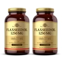 Solgar Flaxseed Oil 1250 mg - 100 Softgels, Pack of 2 - Concentrated Plant Source of Omega-3 Alpha- Linolsyre (ALA) - Non- GMO, Gluten Free - 100 Total Servering