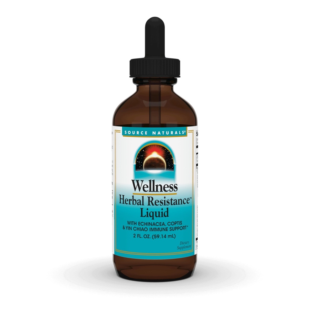 Source Naturals Wellness Herbal Resistance Liquid - med Echinacea, Coptis og Yin Chiao, immunforsvar * - 2 Fluid oz