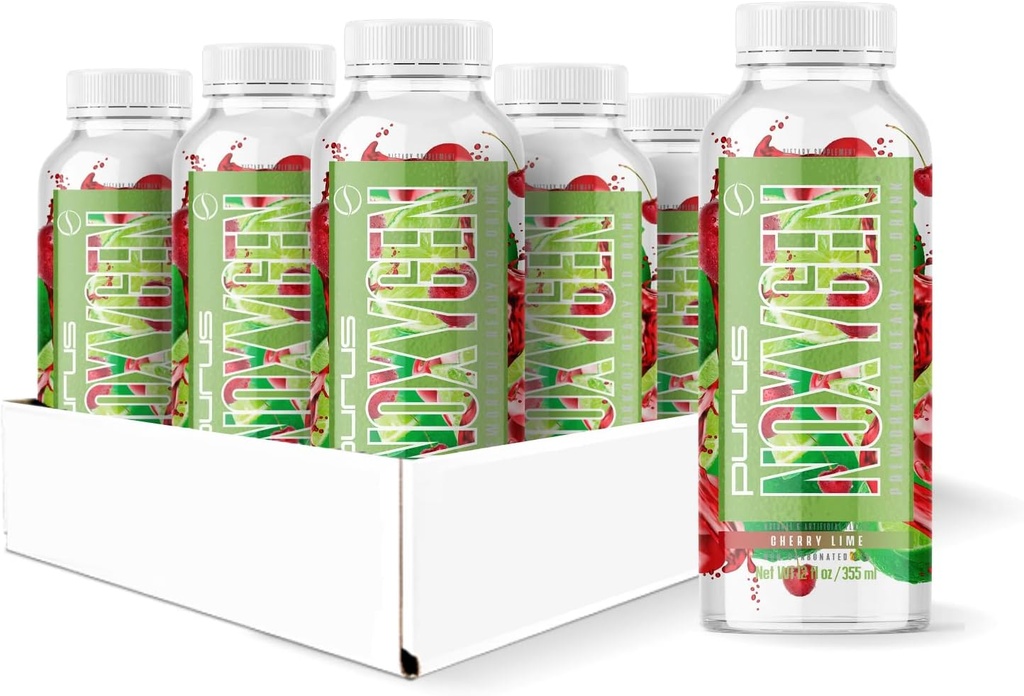 Purus Labs NOXygen klar til at drikke (RTD) Pre- workout ekskl. 124; Pump, Energy, & Performance ekskl. 124; 0 Sugars ekskl. 124; 200mg Koffein = 124; Pack of 12 (Cherry Lime)