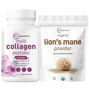 Micro Ingredienser Multi Collagen Complex & Lions Mane Mushroom Supplement Powder Bundle 2 Pack 124; Grass- Fed Collagen Peptider Medic124; Natural Superfood for Brain, Energy, & immunforsvar