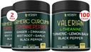 Bundle 7in1 Gurkemeje & 5in1 Valerian Root Supplement - Support fordøjelse, hjerte sundhed, immunforsvar og afspænding