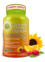 Liposomal Vitamin C flydende Gel kapsler - 1100mg - Lavet med Økologisk Acerola Kirsebær, High Potency Vitamin C Liposomal immunsupport supplement med forbedret absorption & biotilgængelighed - 120 tæller