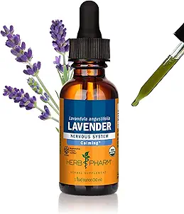 Herb Pharm Certified Organic Lavendel Flower Liquid Extract for Calming Nervesystemet Support, 1 Fl Oz