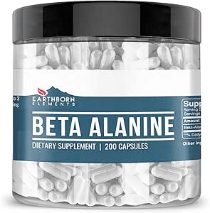 Earthborn Elements Beta- Alanine 200 Kapsler, Pure & Ufortyndet, Ingen tilsætningsstoffer