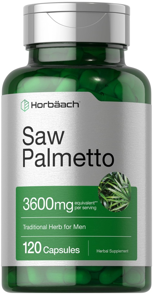 Horbäach Saw Palmetto Extract 124; 120 Capsules; 124; Non-GMO og Gluten Free Formel 124; fra Saw Palmetto Berries