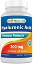 Bedste Naturals Hyaluronsyre 200 mg 120 tabletter (non-GMO, gluten fri) - fremmer ungdommelig sund hud og sund fælles funktion (120 greve (pakke med 1))