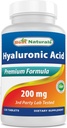 Bedste Naturals Hyaluronsyre 200 mg 120 tabletter (non-GMO, gluten fri) - fremmer ungdommelig sund hud og sund fælles funktion (120 greve (pakke med 1))