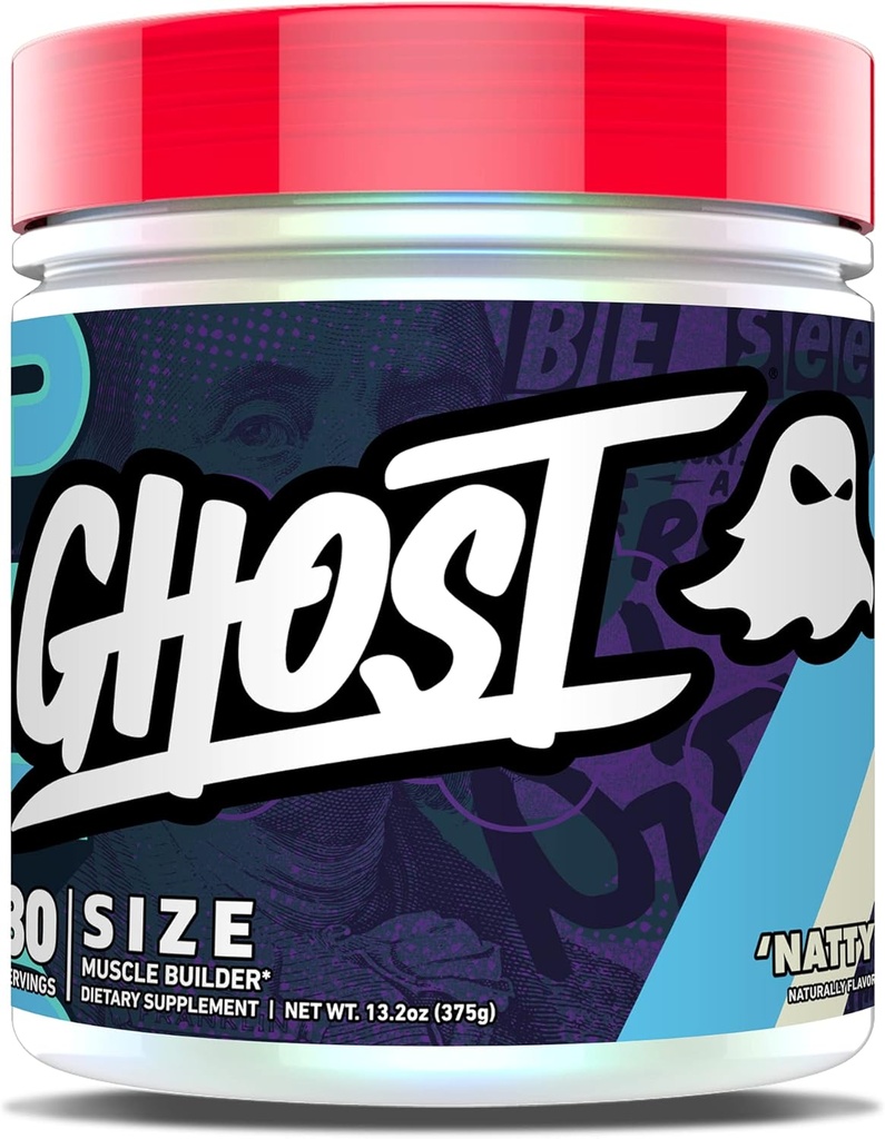 GHOST størrelse muskel Builder Kosttilskud - Natty, 30 Servering - Muskel vækst og styrke Building Kosttilskud til mænd og kvinder - Creatin, Betain & Beta- Alanine - Gratis sukker & Gluten, Vegan