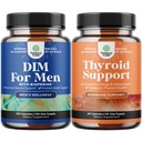 Bundle af DIM supplement til mænd med Panax Ginseng Bioperine Grapeseed & Astragalus for Prostate Sundhed og Herbal Thyroid Support Complex med L Tyrosine, Bladderwrack, Selenium & Pure Ashwagandha