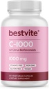 BESTVITE C 1000mg (120 vegetariske kapsler) med Citrus Bioflavinoider - Ingen stearater - Vegan - Ikke GMO - Gluten Free