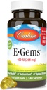 Carlson - E- Gems 400 IE (268 mg), Natural- Source Vitamin E, Optimal Wellness, 140 Soft Gels