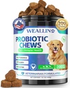 200 PCS Probiotika til hunde - Hund Probiotiske Chews for Gut Health, fordøjelsesstøtte & Itchy Skin Relief Pet Diarré Gas Treatment - Probiotika, fordøjelsesenzymer, Prebiotika, Pumpkin