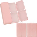 FEDY Daily Pill Organizer, 2 Pcs 7 Compartments Portable Pill Case Rejser, Folding Design Pill Box for Purse Pocket til at holde vitaminer, Cod lever olie, Kosttilskud og medication- Pink