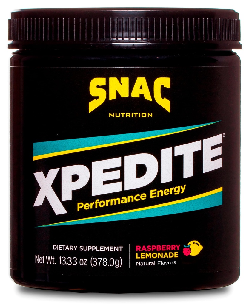 SNAC XPEITE - Preworkout Performance Drink Supplement, fremmer energi og fokus, nitrogenoxid Booster & termogene, L- Carnitin, Beta Alanine, Raspberry Lemonade Powder, (24 Servere)