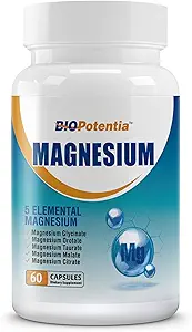 Magnesiumkompleks supplement - Magnesiumkapsler 500Mg med Glycinat, Citrat, Malat, Taurat & Oroter + B6 MR 124; Non- GMO, Gluten fri for søvn, Muskel & Stress Relief