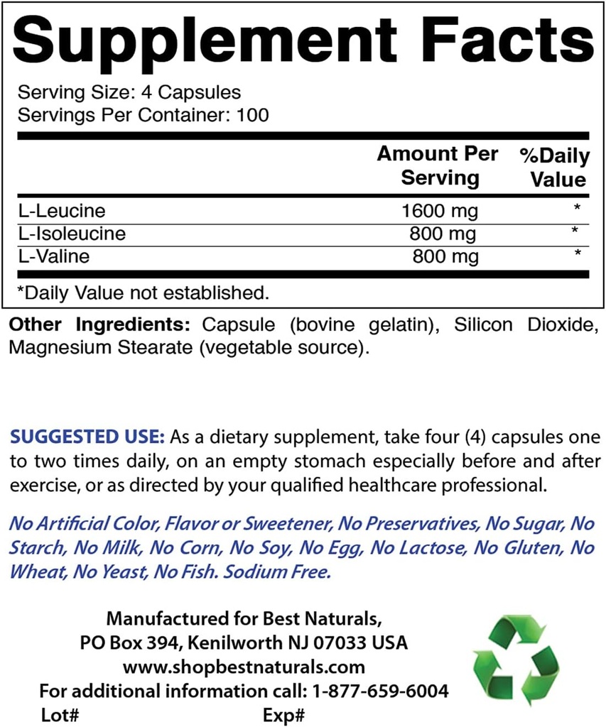 Bedste Naturals BCAA 3200mg & B- 100 Complex