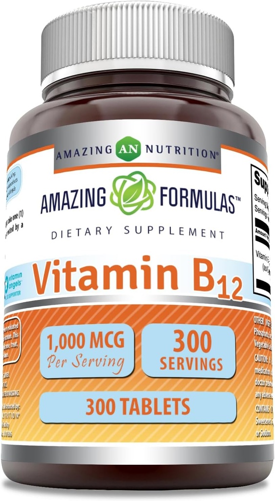 Amazing Formulas Vitamin B12 Supplements124; 1000 Mcg per Serving Medic124; Tablets Medical 124; Non- GMO Medical 124; Gluten- Free Medical 124; Made in USA (1 Pack, 300 Count)