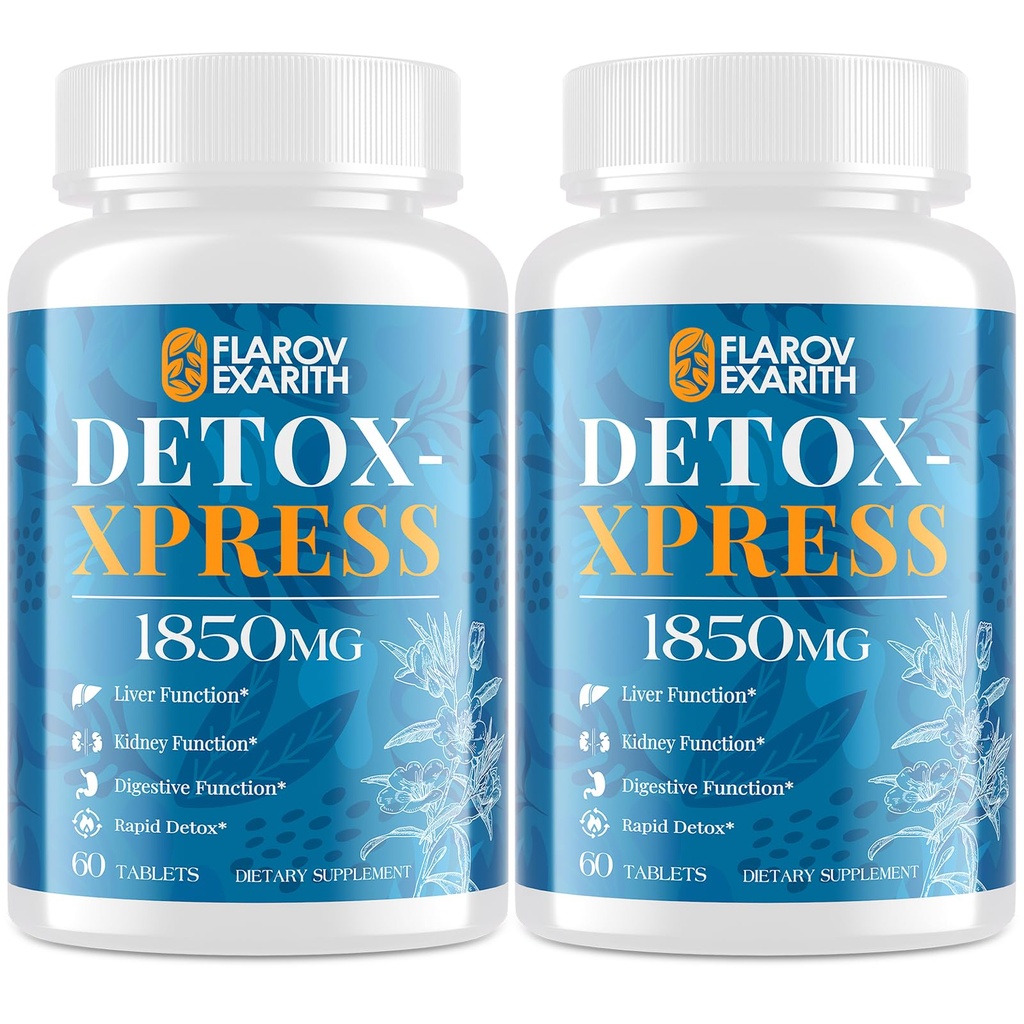 Canna rense, lever rense Detox & reparation tyggetabletter, mælk tidsel supplement, Fast- fungerende krop Detox til kvinder & mænd, toksin flush til lever, Nyre, fordøjelse & Metabolisme, 120 tabletter