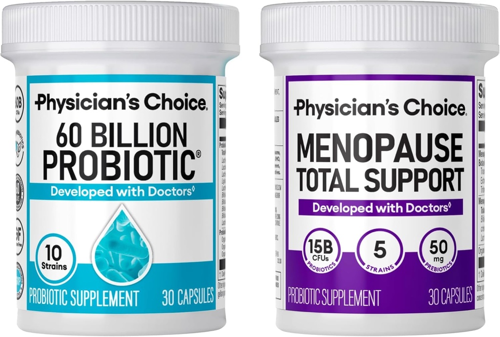 Lægens CHOICE Menopause Support + fordøjelsesstøtte Bundle - 30ct