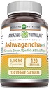 Amazing Formulas Ashwagandha Supplement 124; Indeholder gurkemeje, Ingefær, Rhodiola, & Black Pepper Budd124; 5200 Mg Per Servering Budding124; Veggie Kapsler Budding124; Non- Gmo Budding124; Gluten- Gratis Budding124; Lavet i USA (1 pakke Budding124; 120 Tæl)