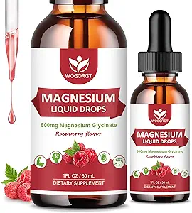 (2 Pack) Magnesium Glycinate Liquid Drops med Citrate & Taurate - High Absorption 1000mg Liquid Magnesium Complex med D3, GABA, L- theanin for Cognition, Muscle & Focus, Raspberry Flavor - 30ml