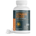 Bronson vitamin K2 D3 (MK7) Supplement Non- GMO formel D3 5000IE (125 mcg) & 90 mcg K2 MK- 7, Let at synke D & K kompleks, 200 tabletter