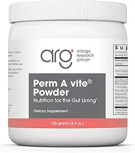 Allergy Research Group Perm A Vite Powder - Gut Sundhed for mænd og kvinder, L- Glutamin, Slippery Elm - 8.4 Oz