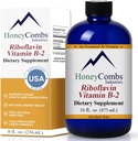 HoneyCombs vitamin B2 Riboflavin supplement flydende dråber - høj potens vitamin B2 for mænd og kvinder - opretholde sund fordøjelse, nervesystemet, hår, hud, negle - Vegansk flydende vitaminer (16 Fl oz)