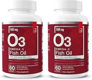 Væsentlige elementer Omega-3 Fish Oil supplement med EPA & DHA - 124; Fedtsyrer til immunforsvar, hjerte & Kognitiv Support