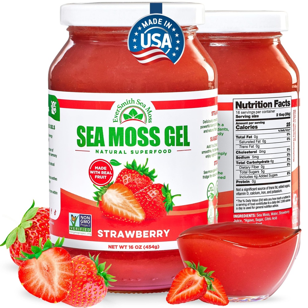 Wildlavet Irish Sea Moss Gel MSD 124; Lavet i USA MSD 124; Rich in Vitamin & Minerals
