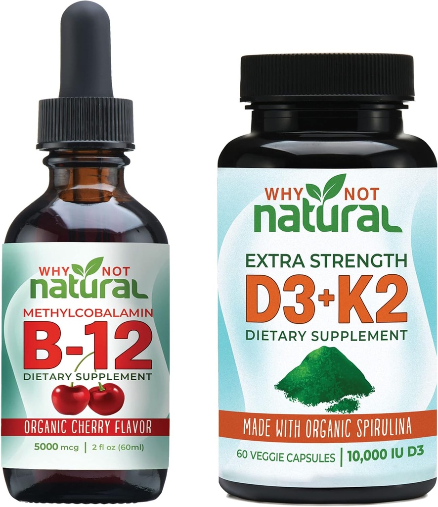 Hvorfor ikke Natural Energy, Immunitet, Mood og Bone Sundhed B12 + Vegan D3 / K2