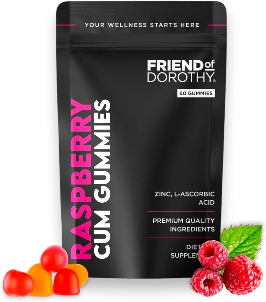 Raspberry C * M Gummies - Forbedrer sperm volumen og belastning - Semen volumen supplement - 60 kapsler
