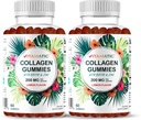 Vitamin 2 Pakker Hydrolyseret Collagen Gummies med C-vitamin, zink og biotin, 200 mg - 60 Gummies (Total 120 Tæl)