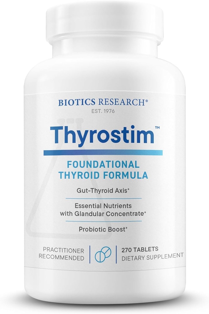 Bioteknik Forskning Thyrostim ™ - Endokrine & thyreoidea Støtte til kvinder & men- supplement Balance Thyroidea Hormon, Understøtter Thyroidea Gland, Boost Metabolisme, Aid fordøjelse & Nervesystemet - 270 tabletter