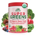 Country Farms Organic Super Green Berry Flavor, 50 Organic Super Foods, Pakket med Fiber, USDA Organic Drink Mix, Frugter, Grøntsager, Svampe & Probiotika, Understøtter Energi, 5g Fiber