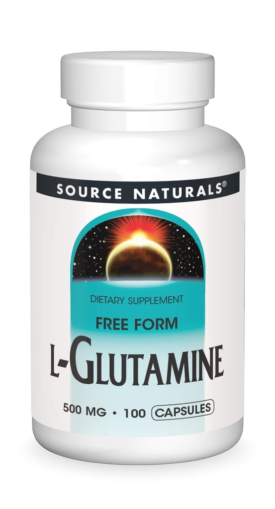 Source Naturals L- Glutamin - Gratis form Aminosyre, der understøtter metabolisk energi - 100 kapsler